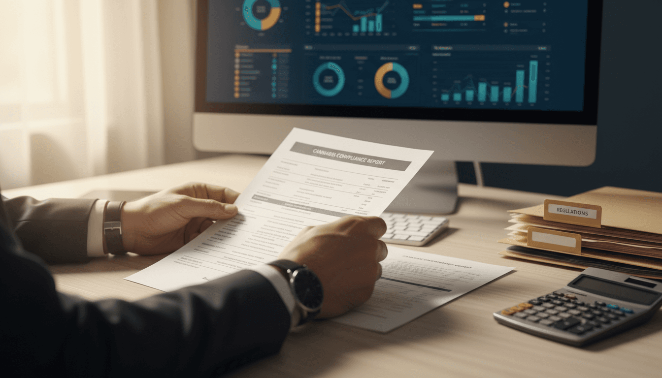 CPA reviewing cannabis financial documents and 280E compliance records